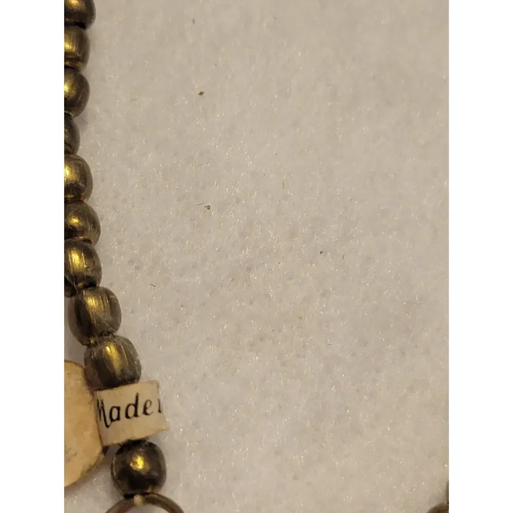 Brass Bronze Necklace Serpentine Reticulated Tube Beaded Metal Fashion‎ Jewelry